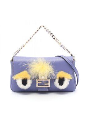 Fendi Shoulder Bag Micro Bucket Purple Leather Monster